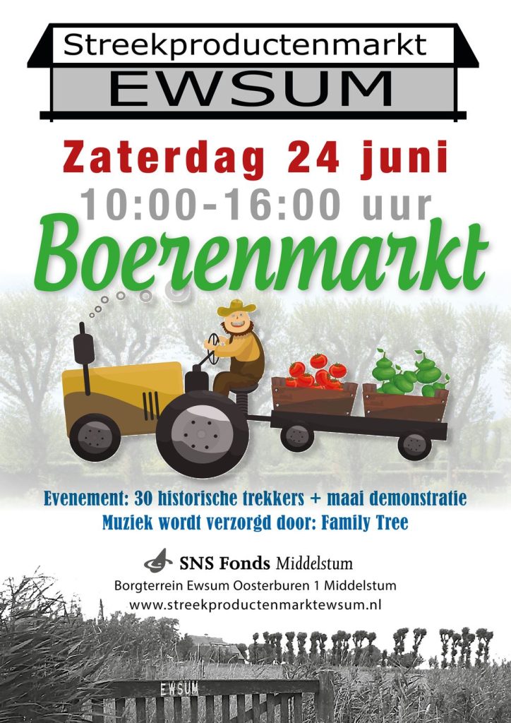 24 juni komt De Boerenmarkt richting Ewsum!